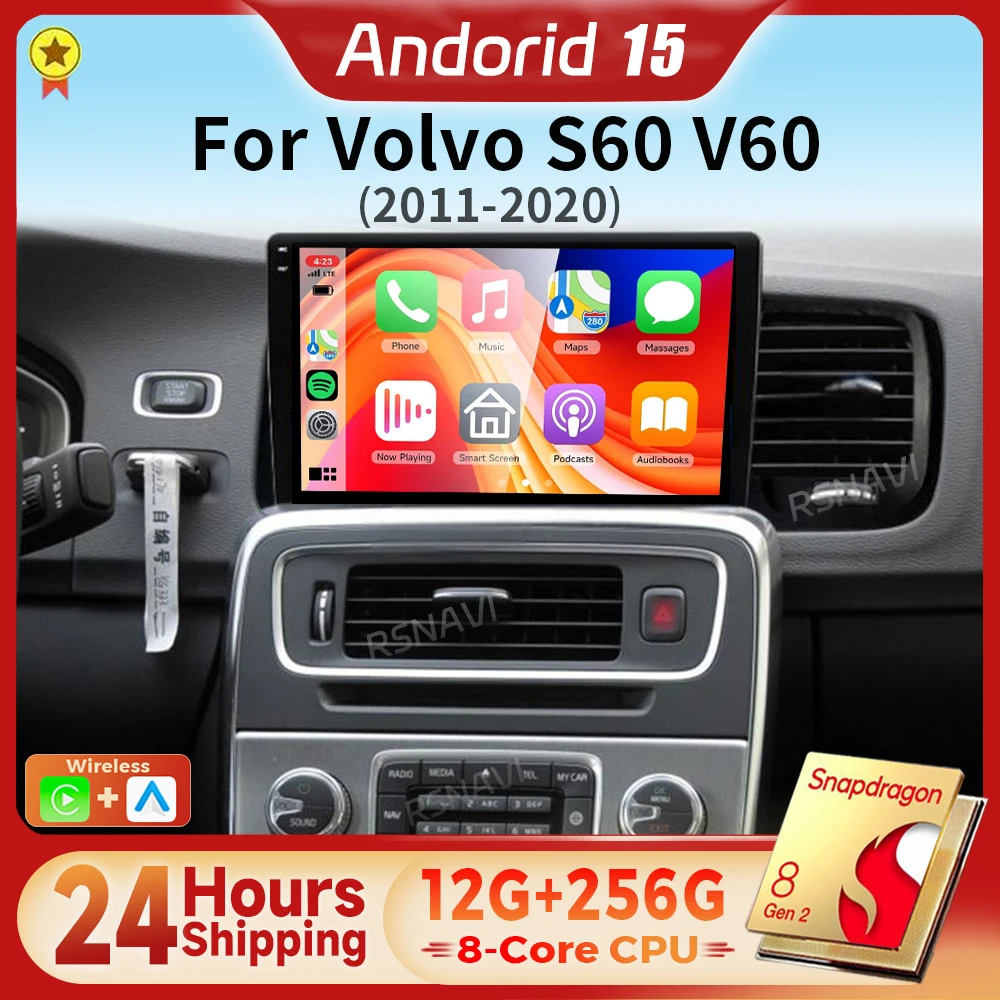Android 15 Carplay Auto 2K Bildschirm Auto Radio Multimedia Player Für Volvo S60 V60 2011 - 2020 2din Autoradio 24-stunden versand DVD