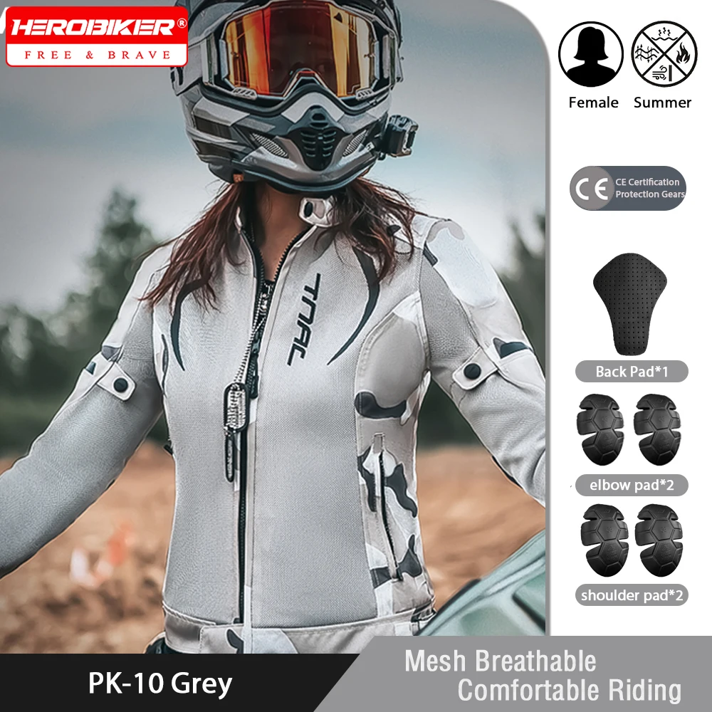 Sommer Mesh Motorrad Jacke Frauen Atmungsaktive Motorrad Jacke Herbst Prävention Pendler Moto jacke Mantel Moto Biker Tücher Image