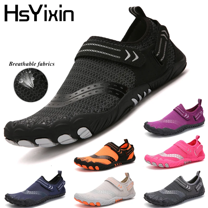 Herren Damen Schnelltrocknende Wassersport-Watschuhe mit Barfußgefühl, Wasserschuhe zum Schwimmen, Windsurfen, Surfschuhe Aqua sh Image