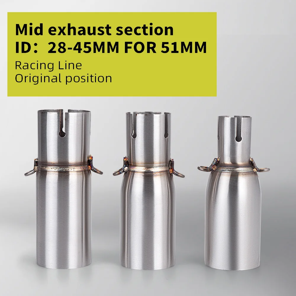 Universelles Zwischenverbindungsrohr in mehreren Durchmesser für Motorräder, Schalldämpfer und universeller Durchmesser 51 mm Image