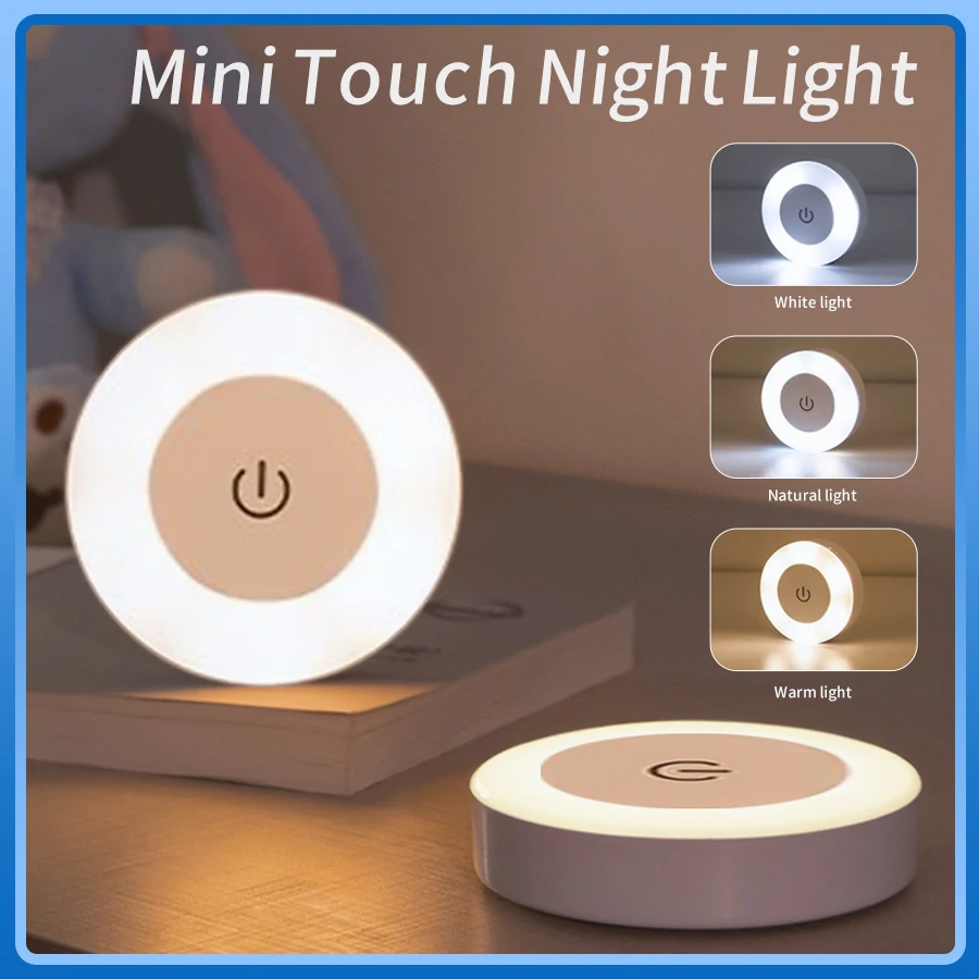 Drahtlose Wandleuchte, wiederaufladbares LED-Nachtlicht mit Touch-Schalter, 3-farbig dimmbares Lesebuchlicht für Schlafzimmer, Schrank, Schrank