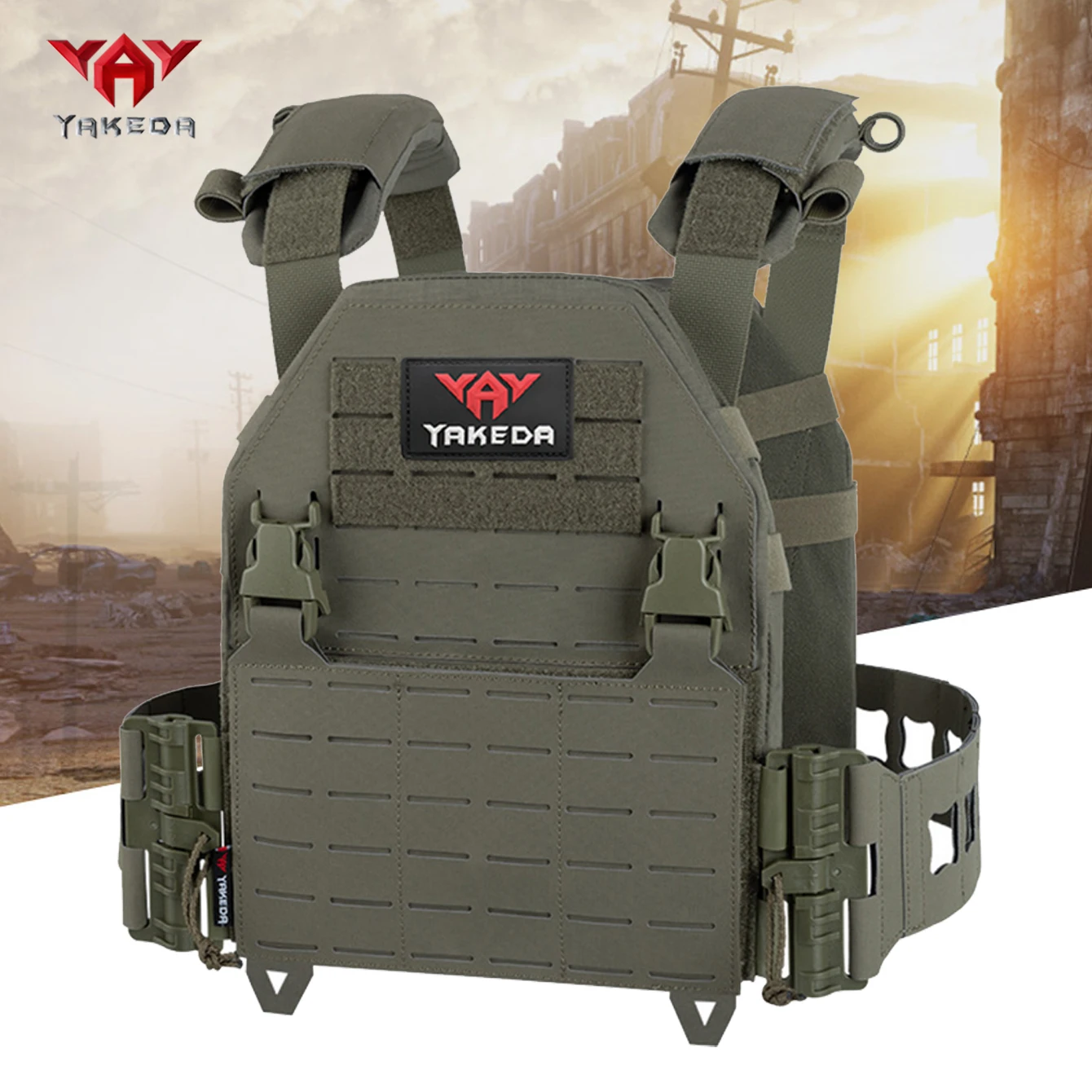 YAKEDA 500D Nylon, abriebfeste, reißfeste Weste, Schnellverschluss, atmungsaktiv, geeignet für Jagd, Wildabenteuer usw Image