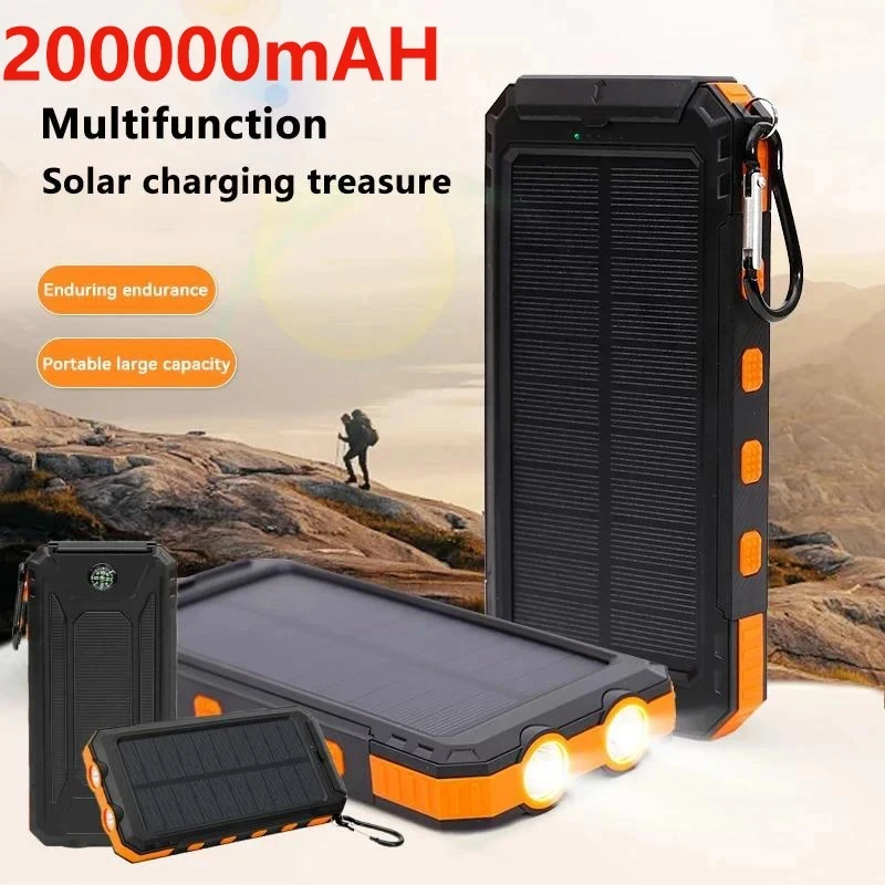 Neue 200000mah große tragbare Kapazität Solar Power Bank Kompass externe Batterie Outdoor-Lade Power bank für Xiaomi neu Image