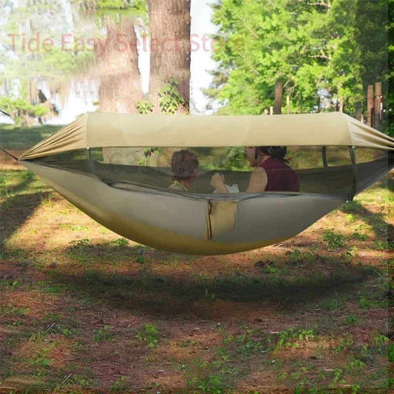 Outdoor Schaukel Nylon Hängematte Zelt Wasserdicht Langlebig Anti Moskito Hängen Hängematte Outdoor Möbel Überleben Camping Ausrüstung