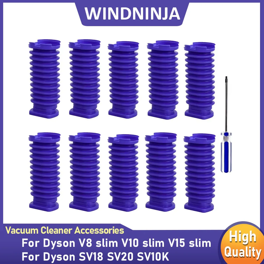 Trommelsauger, blaues Schlauchteil für Dyson V8 Slim/V10 Slim/V12 Slim/V15 Slim/SV18/SV20/SV10K Staubsauger mit Schraubendreher-Werkzeug Image