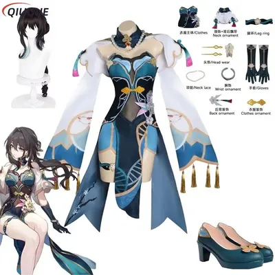 RUAN MEL Cosplay Kostüm Perücke Schuhe Honkai Star Rail Spiel Anzug Sexy Elegante Cheongsam Frauen Halloween Party Rolle Spielen Outfits Image