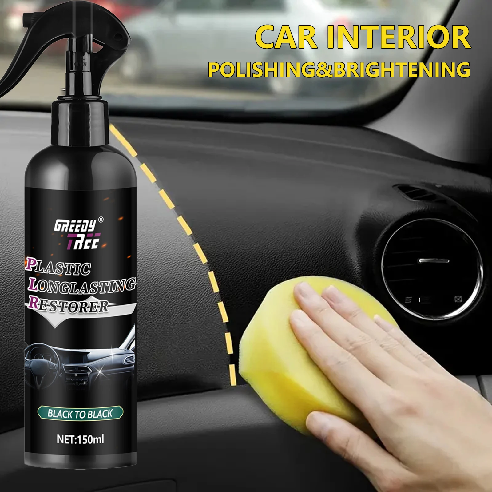 Greedy Tree Auto-Innenreiniger, Deckenreiniger, Leder, Flanell, gewebter Stoff, wasserfrei, Mehrzweck-Reinigung für Auto-Armaturenbretts Image