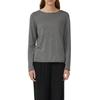 Langarmshirt S.OLIVER, Damen, Gr. 36, grau (mid grau), Strick, Obermaterial: 50% Baumwolle, 50% Viskose, unifarben, casual, regular fit taillenbedeckt, Rundhals, Langarm gerader Abschluss, Shirts, mit Rollkanten