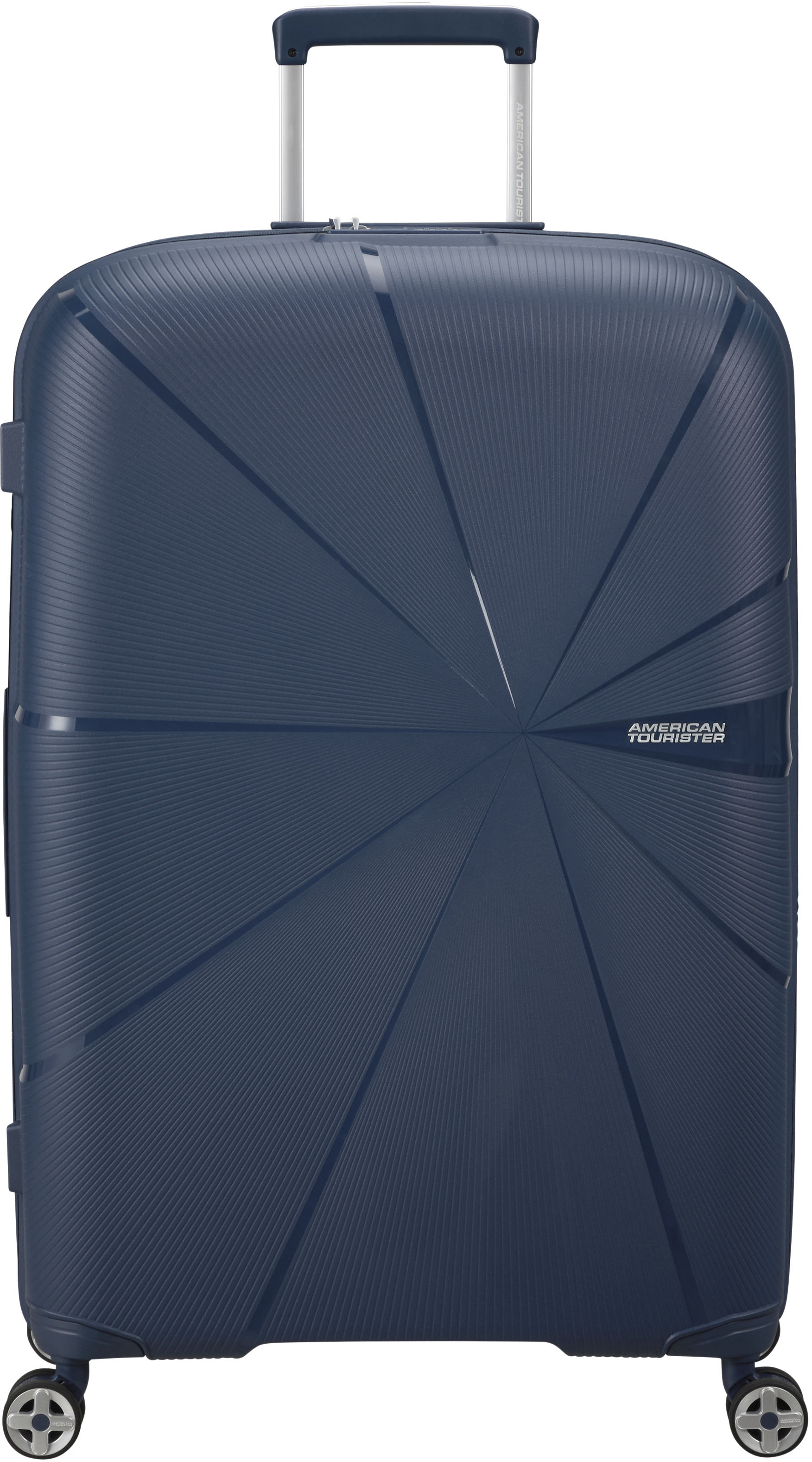Hartschalen-Trolley AMERICAN TOURISTER "STARVIBE, in verschiedenen Farben und Größen", Gr. B/H/T: 51 x 77 x 30 100, blau (navy), Polypropylen, unifarben, Koffer, Handgepäck-Koffer Reisegepäck Koffer TSA-Zahlenschloss Image