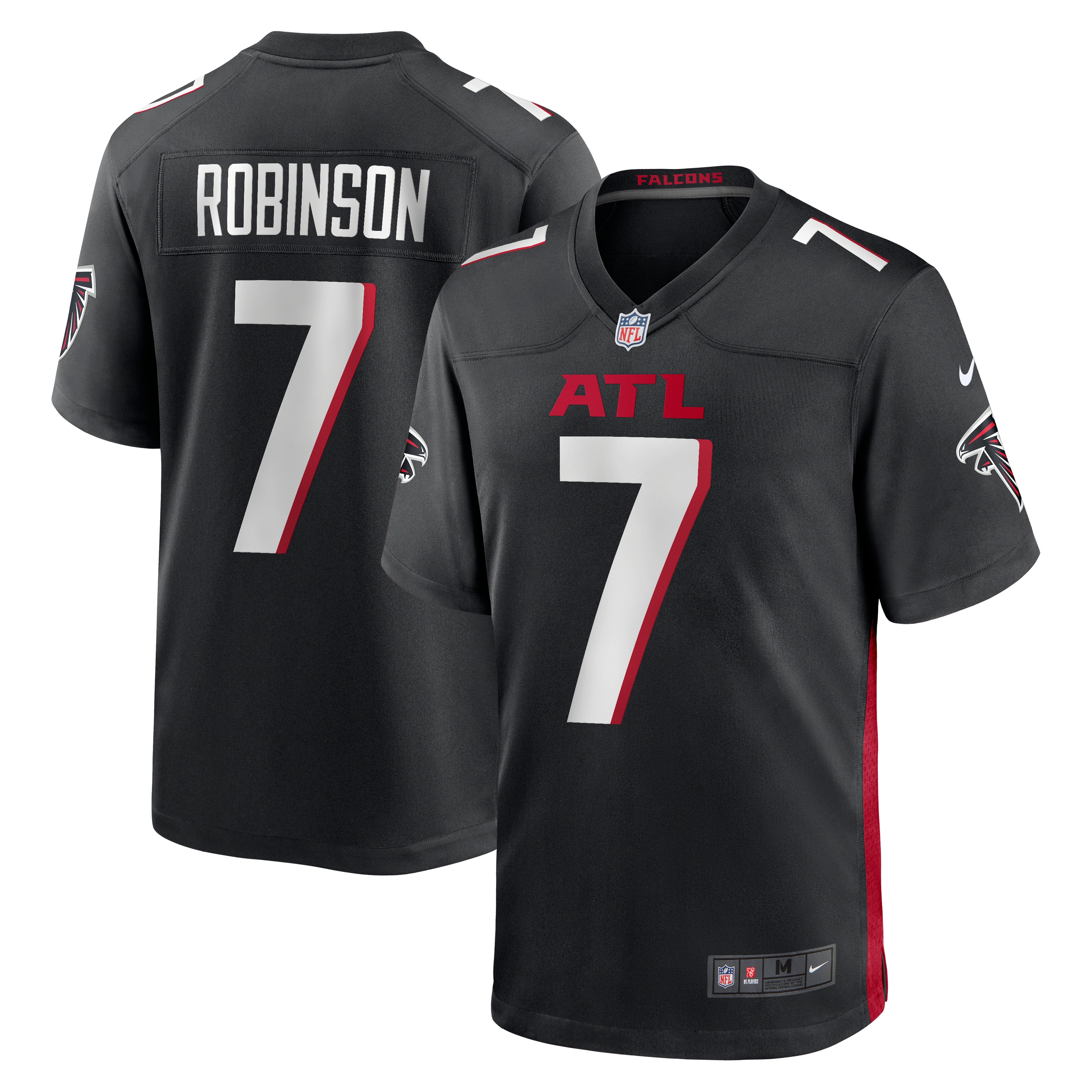 Footballtrikot NIKE "Nike Trikot Atlanta Falcons Nike Home Game Robinson 7", Herren, Gr. S, schwarz, 100% Polyester, Trikots Image