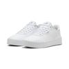 Sneaker PUMA "CARINA 3.0 HOLO 2.0 JR", Gr. 35,5, puma weiß, puma silber, mauve mist, Synthetik, sportlich, Schuhe