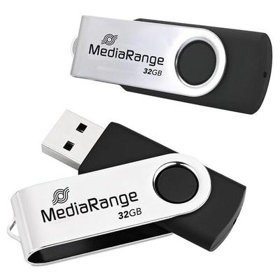 MediaRange 2 USB-Sticks »MR911-2« 32 GB schwarz, 1.1x1.1x5.6 cm