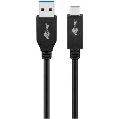 goobay USB-Kabel USB 3.1 Gen 2 A/USB C schwarz 1.0 m Image