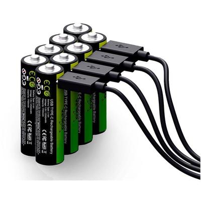 VERICO 8x USB-Akkus mit Ladekabel »LoopEnergy AA2550« Mignon AA 1700 mAh