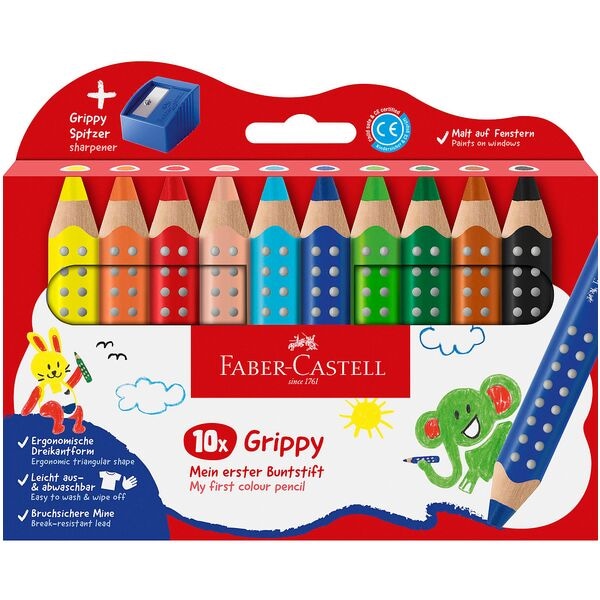 Faber-Castell (Schule) 10er-Set Buntsifte »Grippy« mit Spitzer Image