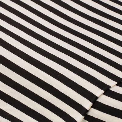 Viskose-Jersey Streifen, schwarz-weiß Image