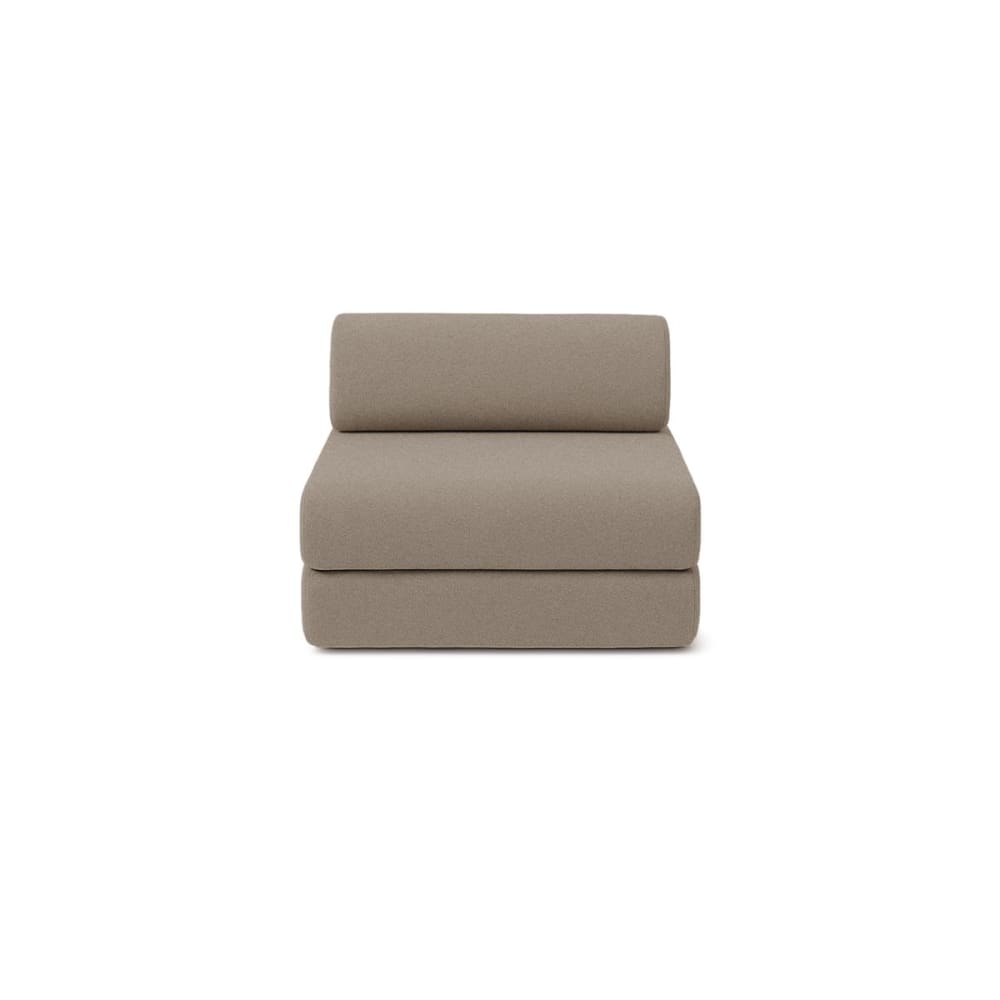 Fauteuil convertible et modulable 1 place en tissu lisse taupe