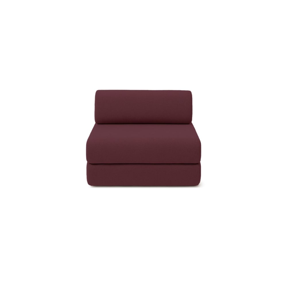 Fauteuil convertible et modulable 1 place en tissu lisse rouge