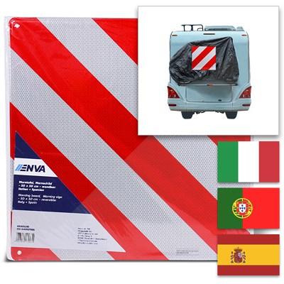 Enva Warntafel, Warnschild - 50 x 50 cm - wendbar: Italien + Spanien Image