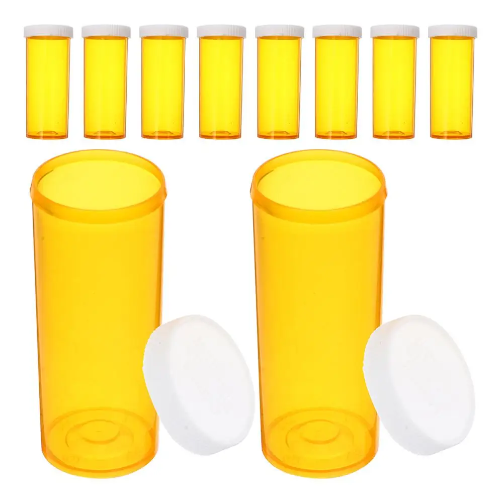 10 Pcs Pill Dispensing Bottles Small Kids Organizer Vial Orange Empty Jar Child