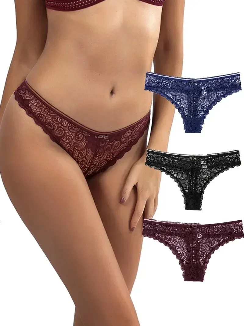 Aushöhlen Spitze Unterwäsche Frauen Tanga Nahtlose Dessous Ropa Interior Femenina Briefs Weiche Hipster Sichtbar G String Höschen Image