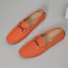 Mode Orange männer Müßiggänger Plus Größe 38-47 Wohnungen Casual Leder Schuhe Männer Bequeme Slip-On Sozialen Schuh männlichen Fahren Schuhe