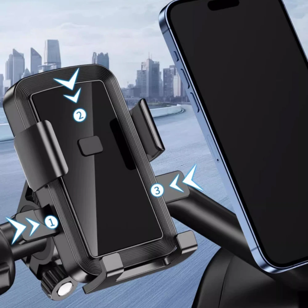 Stoßfester Fahrrad-Handyhalter: ABS-Material, 360° ° Rotation, schnelle Freigabe, kompatibel mit GPS-Navigation Image