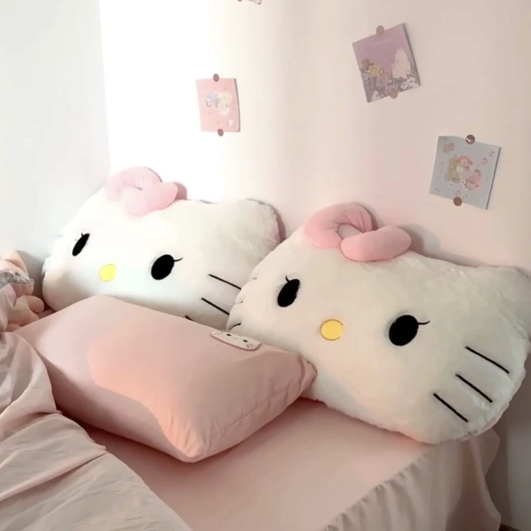 Sanrio Hello Kitty Plüschtier, weiches Kuschelkissen, Hello Kitty Rückenkissen, Sofa, dekoratives Kissen, Umarmung, Plüschtiere, Weihnachtsgeschenke für Mädchen