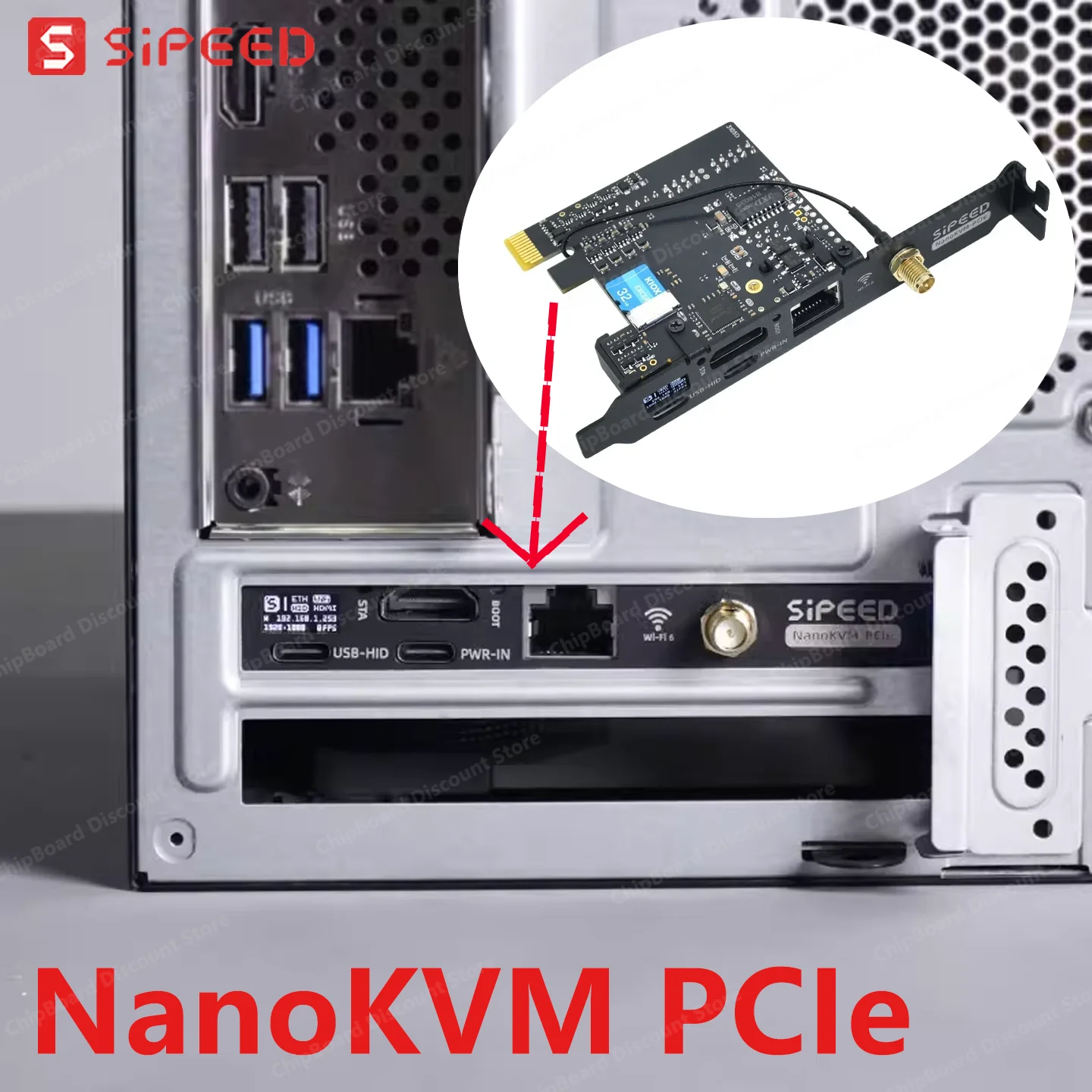 NanoKVM PCIe Sipeed Fernbedienung/Strom/Desktop-Wartungsserver UART HDMI USB RISC-V NanoKVM-PCIe für PiKVM Image