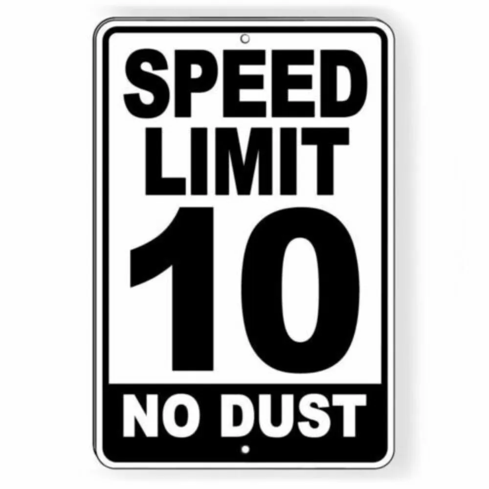 DustEstate ™ Dekoratives Schild – „10 MPH Speed Limit“ auf Vintage-Stil aus Aluminium mit Scrollwork-Warnungen Image