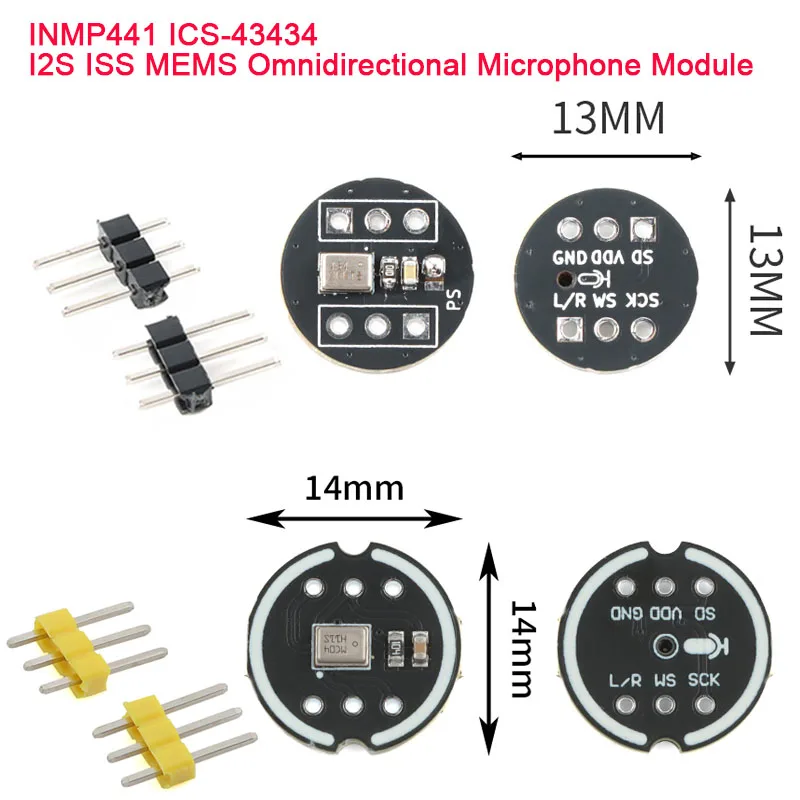 10 Stück/1 Stück INMP441 ICS-43434 Omnidirektionales Mikrofonmodul I2S ISS MEMS für ESP32 Hochpräziser Low-Power-Sensor Ultra Small Image