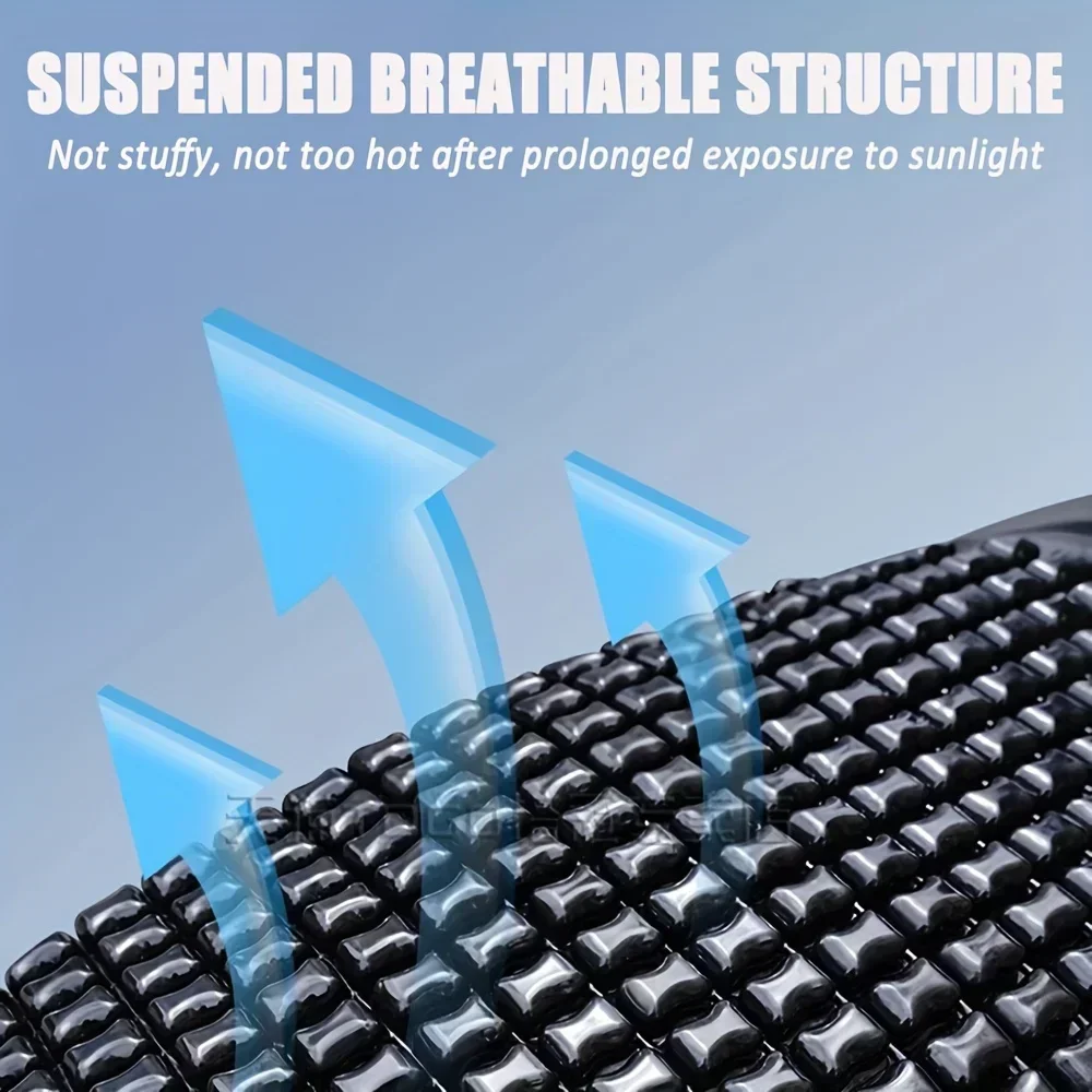 Schwarzes Gel-Sitzkissen für Motorräder, atmungsaktives und rutschfestes Kissen mit Schnellverschluss Image