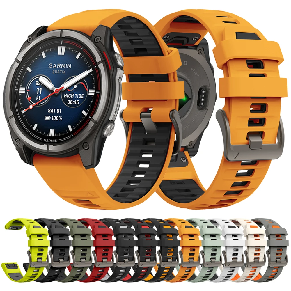 QuickFit 26 mm 22 mm Armband für Garmin Quatix 8 7 6 5 Silikonarmband Fenix 8 E 7 7X 6 6X 5 5X/Epix Pro/Enduro 3/TACTIX Armband Image