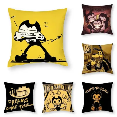 Spiel B-Bendy und die Tinte M-Maschine Kissenbezug 3D-Druck Polyesterfaser 40 * 40 cm Home Sofa Überwurf Dekoration Festival Geschenk Image