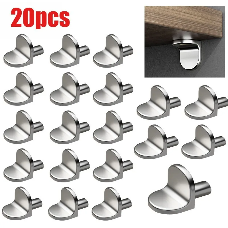 20 Stück 5 mm L-förmige Regalstützbolzen: Befestigen Sie Holz-/Glasplatten in Schränken, ideale Möbelhalterungshalter Image