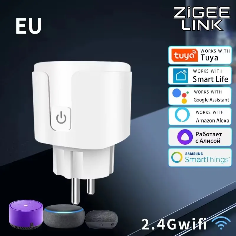 Smart WiFi Stecker EU 16A/20A Tuya Power Monitor Steckdose mit Timer Schalter Sprachsteuerung für Alexa Google Assistant Smart Life App Image
