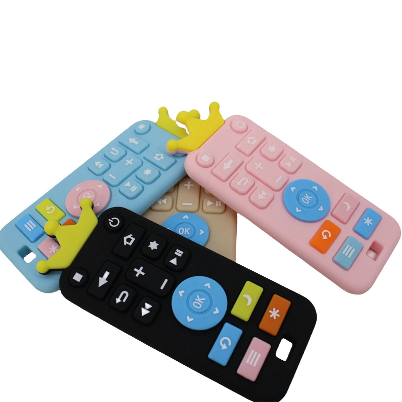 Baby Silikon Fernbedienung Beißring Baby Anti-Essen Hand Zahnen Stick Cartoon Beruhigende Zahnen Spielzeug Kognitive Zahnen Spielzeug Image