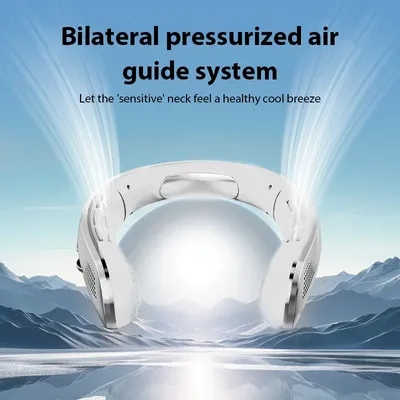 Electric Fan Portable Hanging Neck Fan Outdoor Camping Sport Bladeless Neckband fan Mini Rechargeable Digital Display Air Cooler