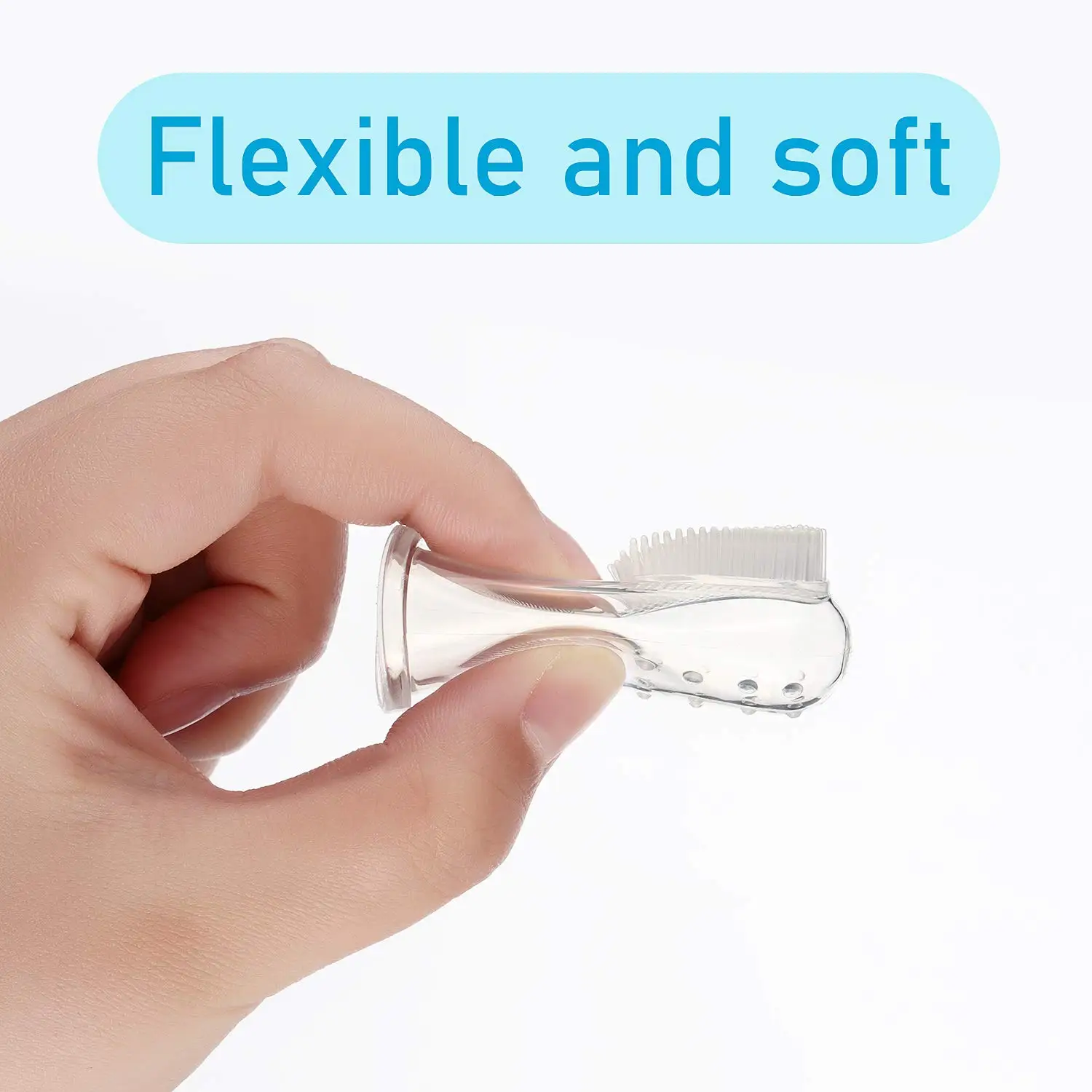Baby-Finger-Zahnbürsten mit Aufbewahrungskoffer, Zahnbürsten für Säuglinge und Kleinkinder, weiche Silikon-Baby-Zungenreiniger für die Mundreinigung Image