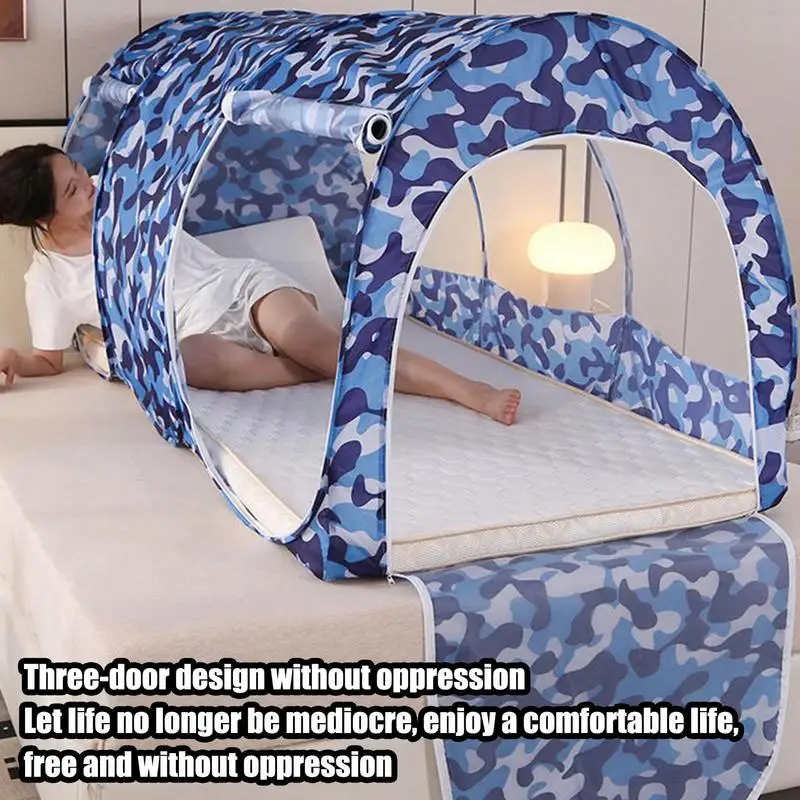 Tragbares, zusammenklappbares Netzbett, sofort öffnendes Bildschirmzelt, multifunktionale Unterstände, Outdoor-Camping, schlafendes Moskitonetz Image