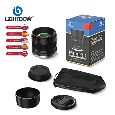 Lightdow 85 mm F1.8 Vollformat-Porträtobjektiv mit manuellem Fokus für Canon Sony Nikon DSLR-Kamera RU USA ES Overseas Warehouse Delivery