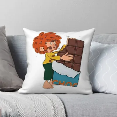 Pumuckl Isst Schokolade Kissenbezug, Polyester, Leinen, Samt, Muster, Reißverschluss, dekorativer Kissenbezug, Auto-Kissenbezug Image
