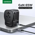 UGREEN Adattatore da viaggio 65W 2 USB-C 1 USB-A Caricatore rapido CE FCC UKCA Semplificato per iPhone Laptop AC EU UK US CN JP KR Plug