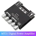 MT21 Scheda amplificatore di potenza digitale 2x50W + 100W Subwoofer a 2.1 canali AUX 12V 24V Audio Stereo Bluetooth 5.0 Amplificatore per basso