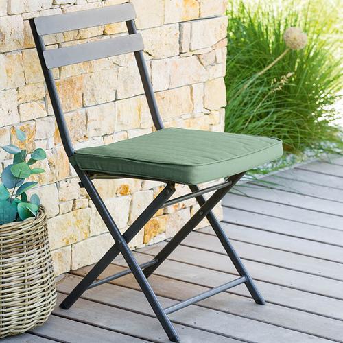 Galette de chaise à scratch KORAI Vert olive 40 x 4 cm - Polyester Hespéride