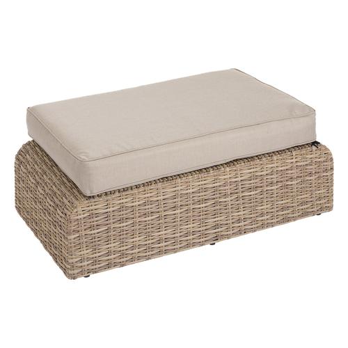 Pouf de jardin MOORÉA Savana Aluminium traité époxy, Résine tressée, Polyester Hespéride