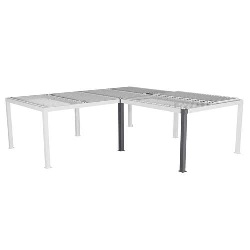 Kit de 2 poteaux d'angle pour pergola bioclimatique MAJAÉ Graphite 3,6 x m - Aluminium traité époxy Hespéride