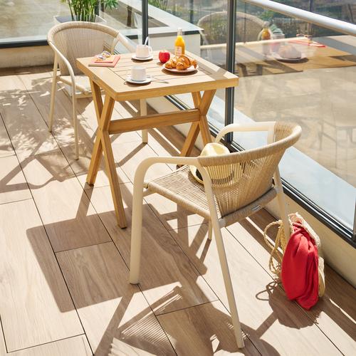 Table de jardin carrée XENIA Acacia 2 places - certifié FSC® Hespéride