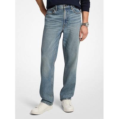 Michael Kors Finn Straight-Leg Stretch Denim Jeans Blue 34x30