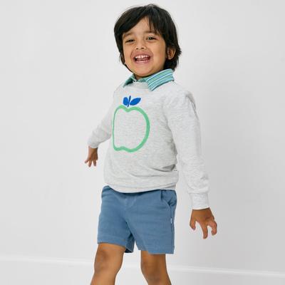 Light Heather Gray Apple Kids Bamboo Crewneck Sweatshirt - 2T